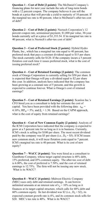 Please answer all questions and show step by step using BA II