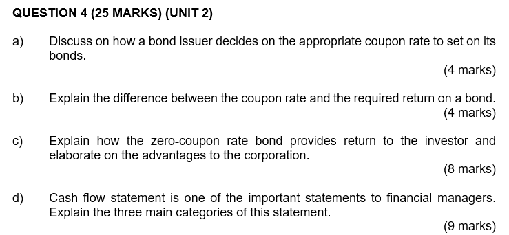  QUESTION 4 (25 MARKS) (UNIT 2) a) Discuss on how a