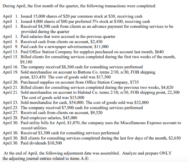The post-closing trial balance for Palisade Creek as March 31, 2020 is