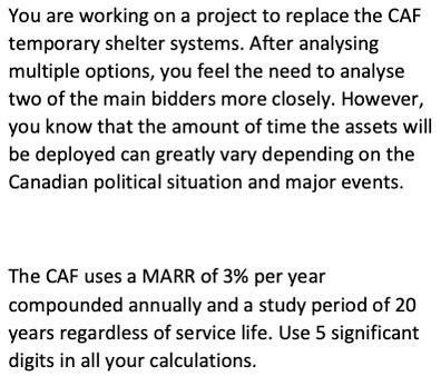 You are working on a project to replace the CAF temporary