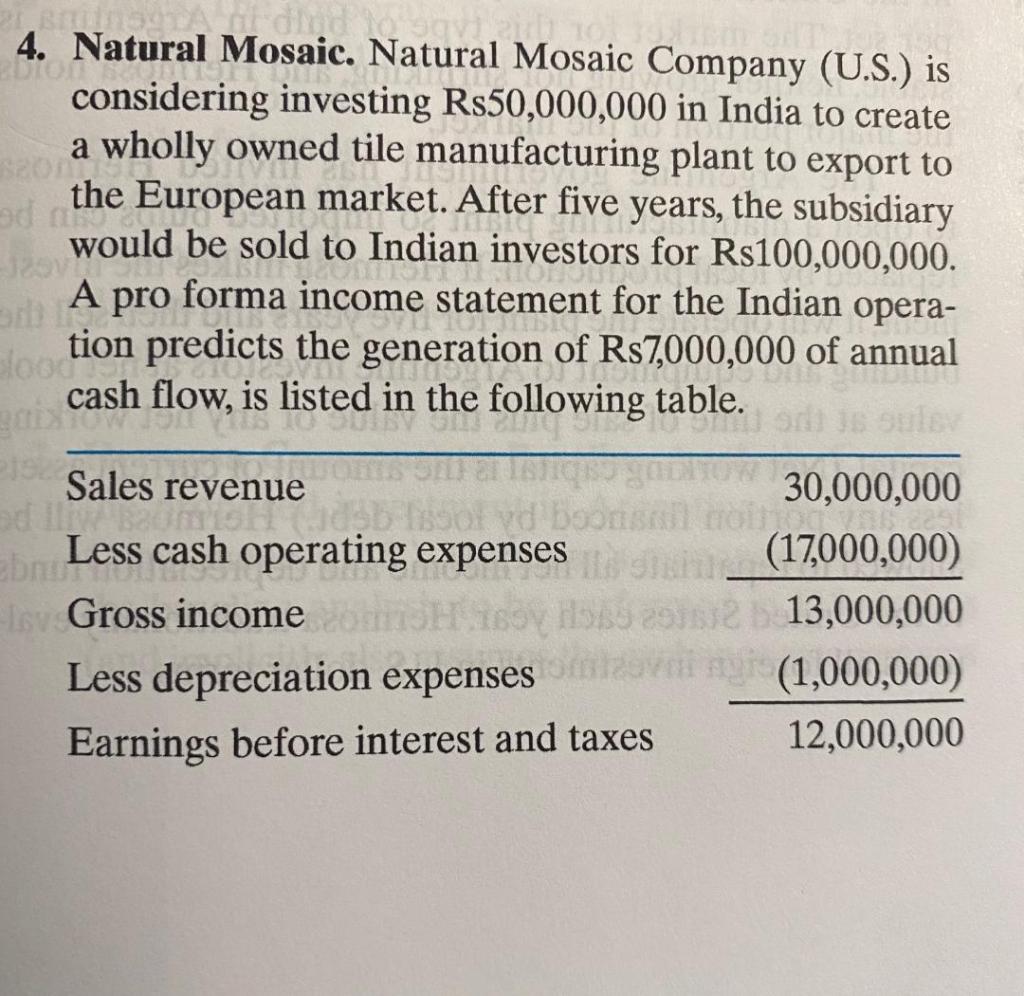  Please undertake the analysis from BOTH a parent and project view