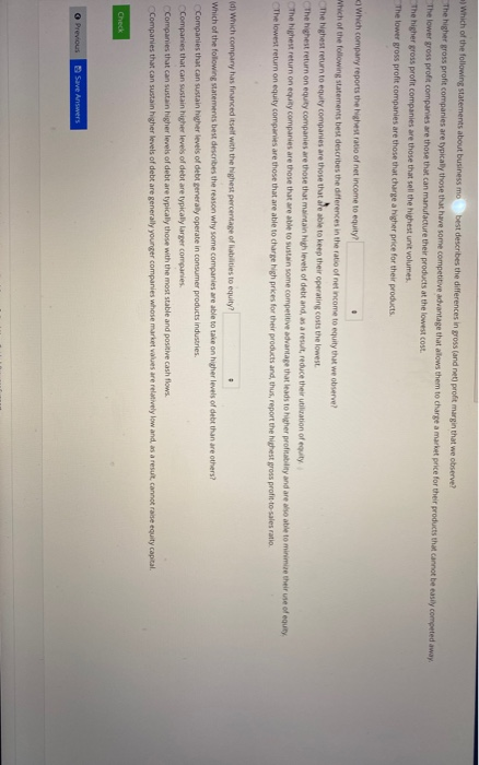 Characteristics Across Industries following are selected income statement and balance sheet data