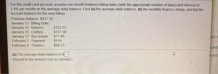  for the first part of this problem find the average daily