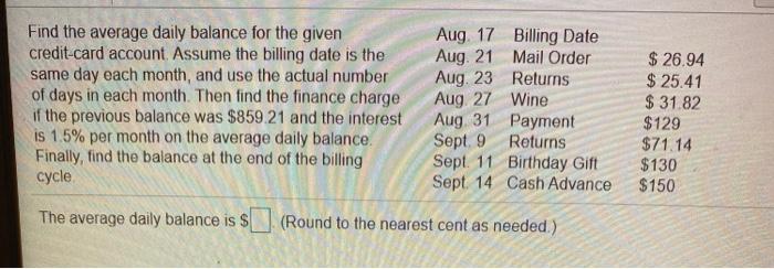 balance, monthly finance charge, and account balance for next billing. thank you