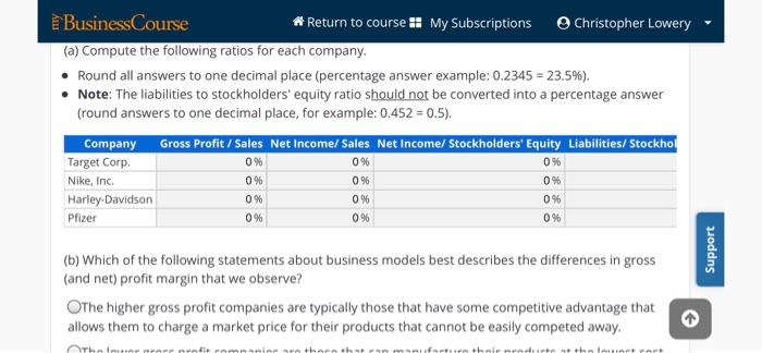  BusinessCourse Return to course :: My Subscriptions Christopher Lowery (a) Compute