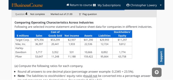 to one decimal place, for example: 0.452 = 0.5). Company Gross Profit