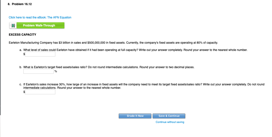  8. Problem 16.12 Click here to read the eBook: The AFN