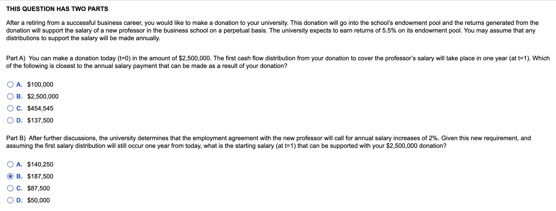  THIS QUESTION HAS TWO PARTS After a retiring from a successful