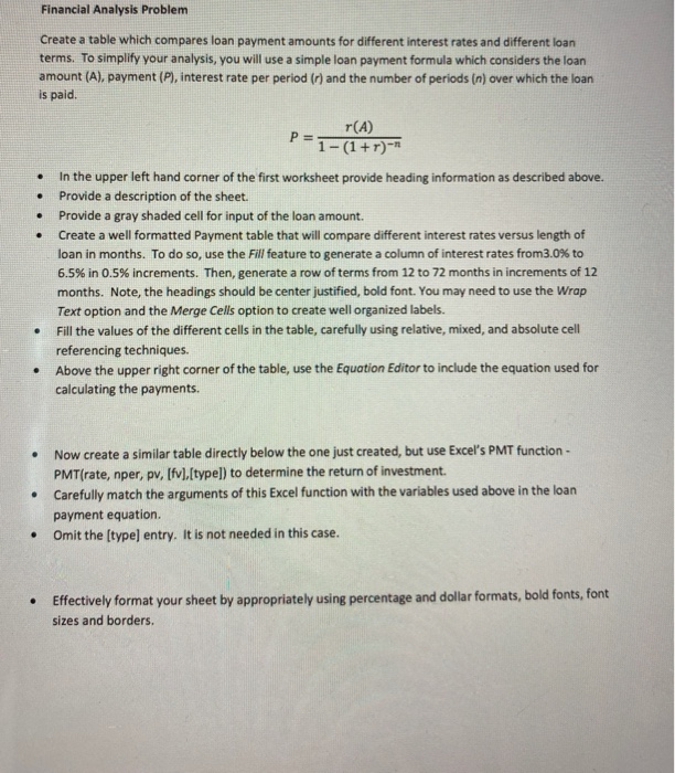  formated excel file please i dont know the doubt Financial Analysis