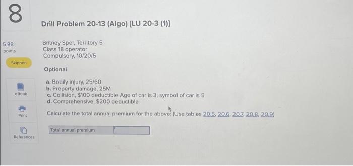  Britney Sper, Territory 5 Class 18 operator Compulsory, 10/20/5 Optional a.
