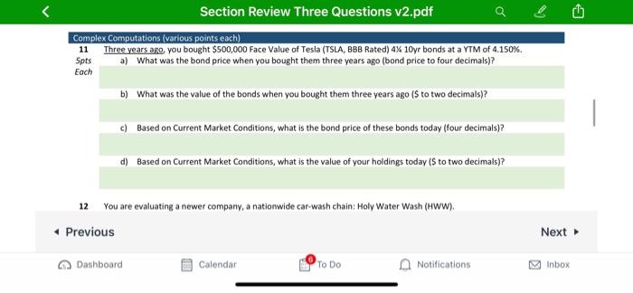  a Section Review Three Questions v2.pdf Complex Computations (various points each)