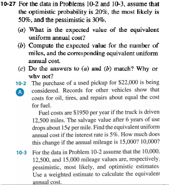 ***Please provide a brief explanation for problem 10-27*** ***Please provide a brief