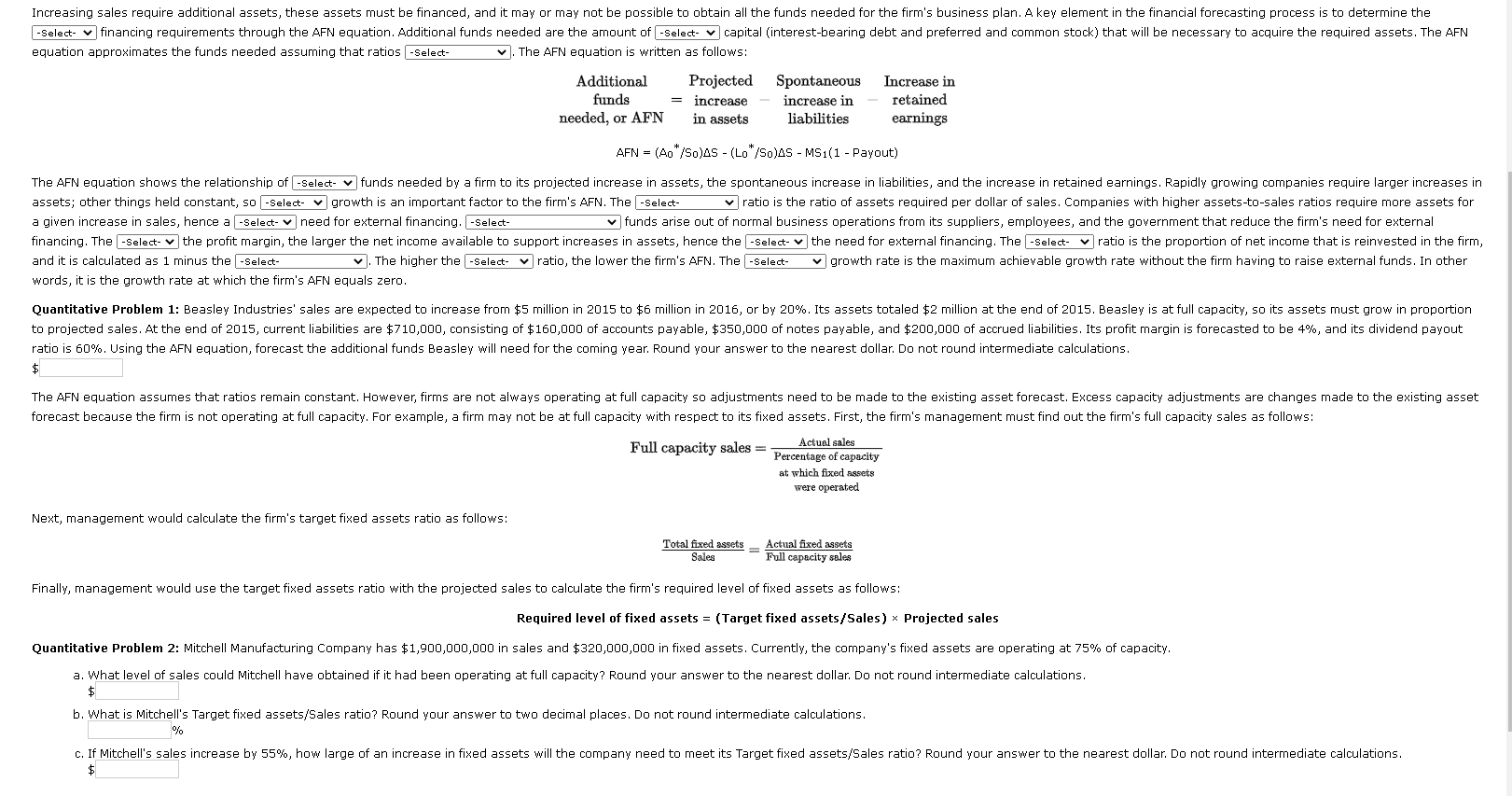 4.Internal, External 5. Expense, Sales, Stock 6. Assets Turnover, Price/Earning, Capital Intensity