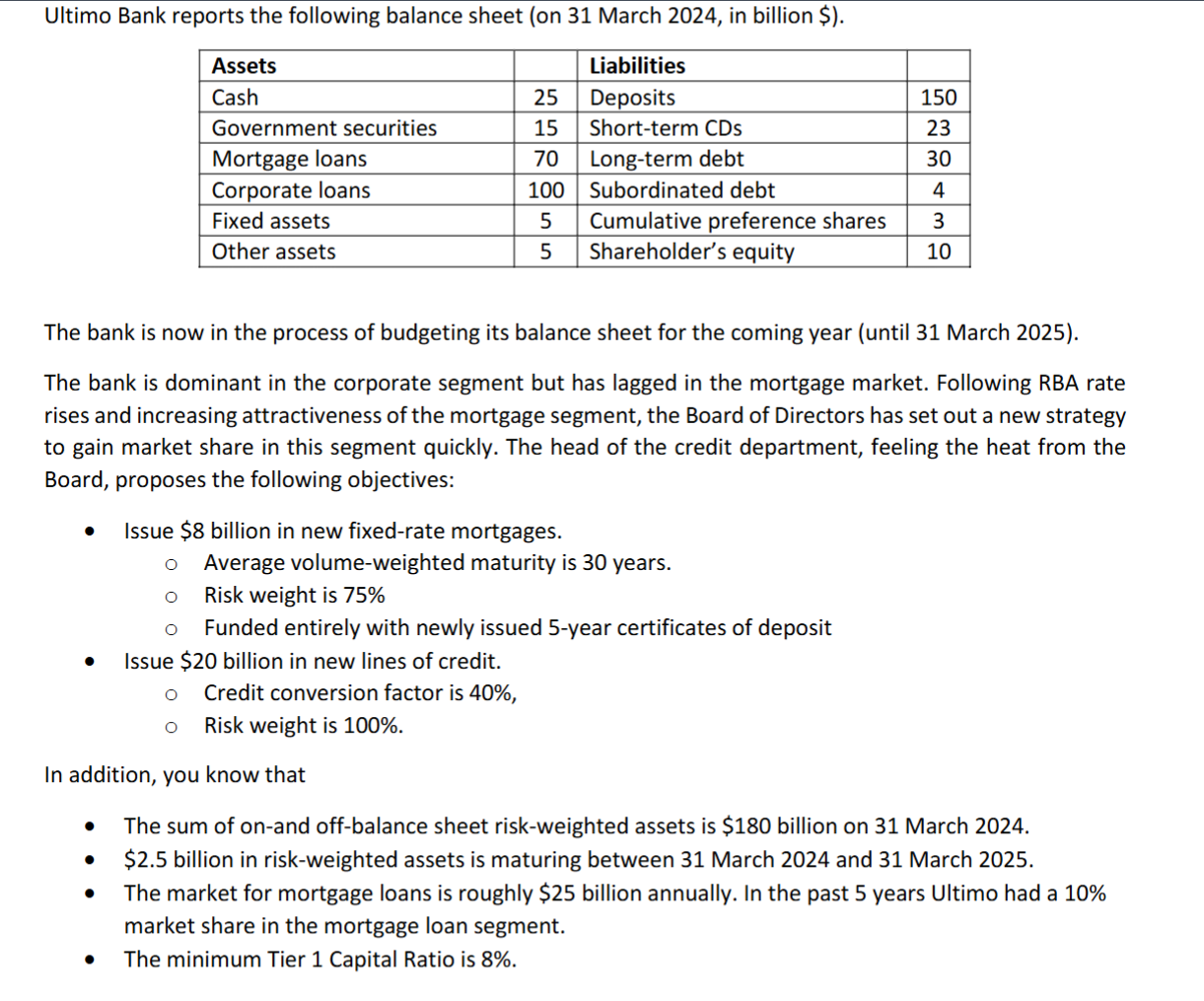  a. Assume $0.25 billion in retained earnings over the coming period,