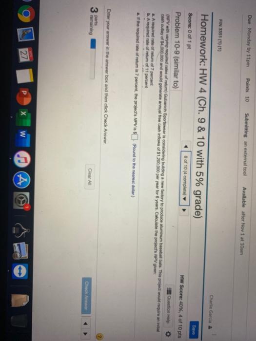  Due Monday by 11pm Points 10 Submitting an external tool Available