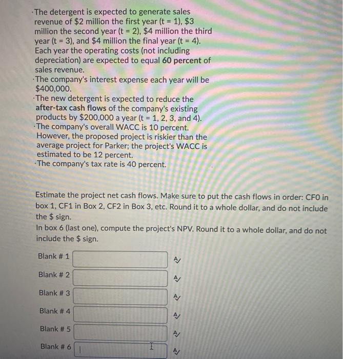 (3 points) Saved Parker Products manufactures a variety of household products. The