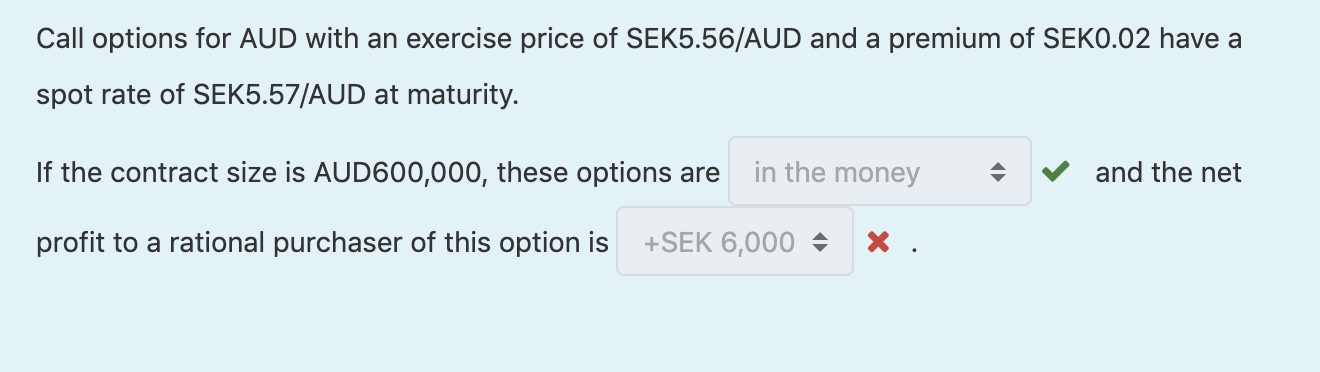 How do I approach this question? Call options for AUD with an