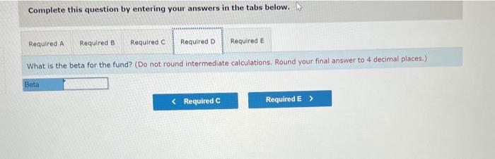 is the fund tracking error? d. What is the beta for the