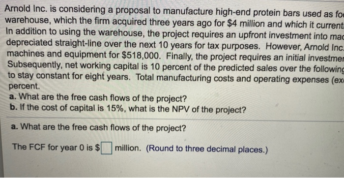 a proposal to manufacture high-end protein bars used as food supplements by