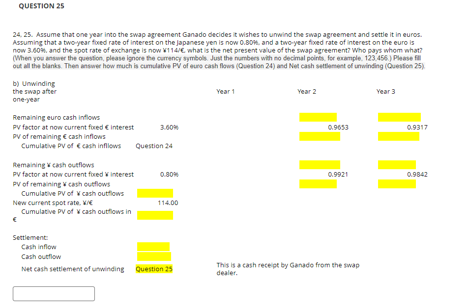  please answer both values for where it says question 24 and