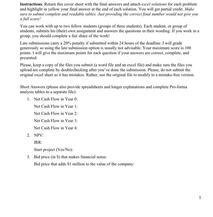 please read instruction carefully. page 1 to 3 Instructions: Return this cover