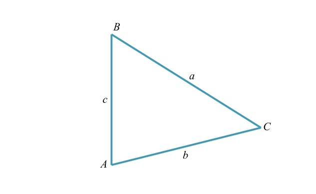 Consider a triangle like the one below. Suppose that A = 105