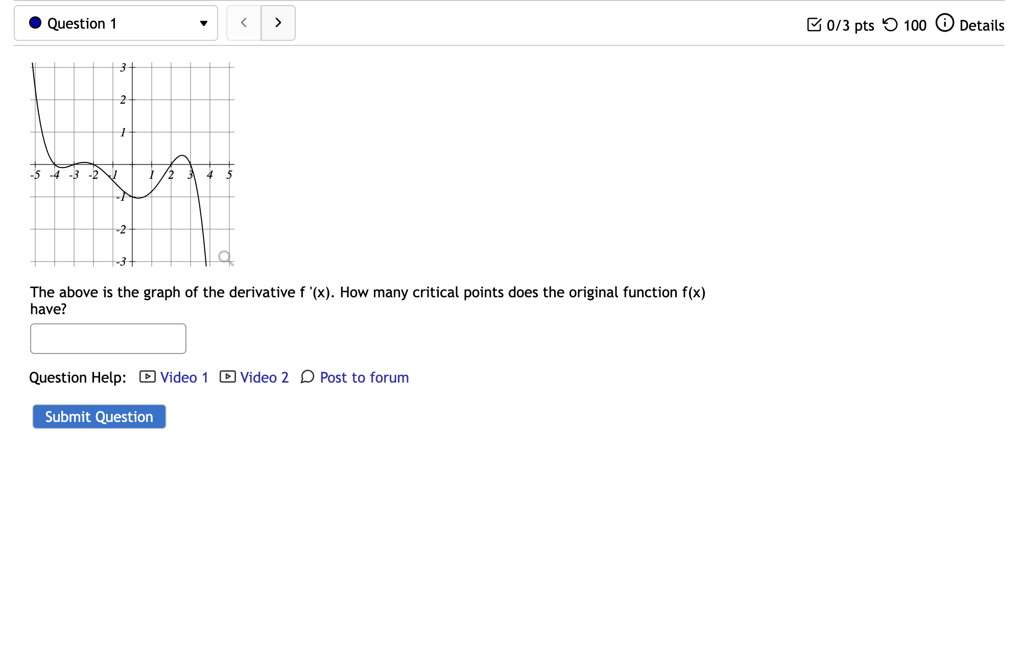 @ Question 1 v & 073 pts D 100 @ Details