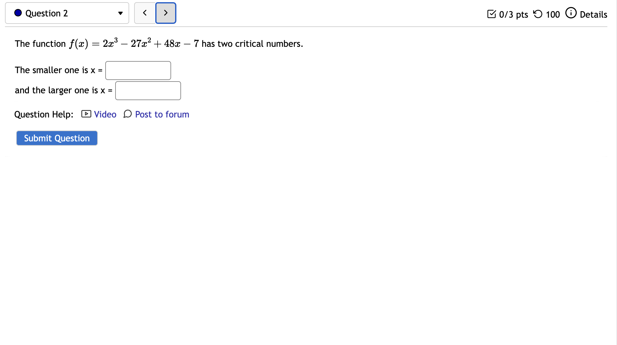 The above is the graph of the derivative f '(x). How many