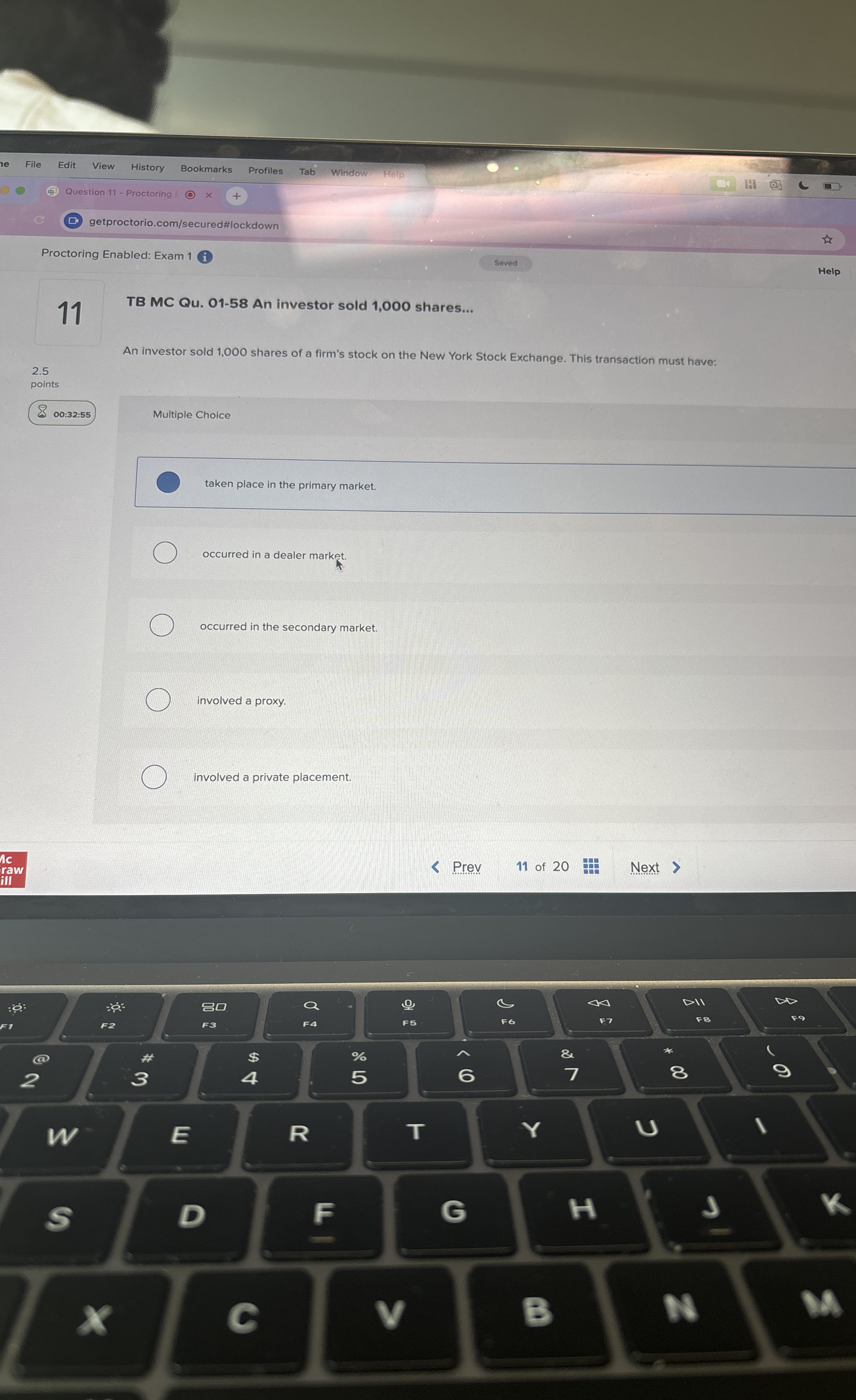  TB MC Qu.01-58 An investor sold 1,000 shares... An investor sold