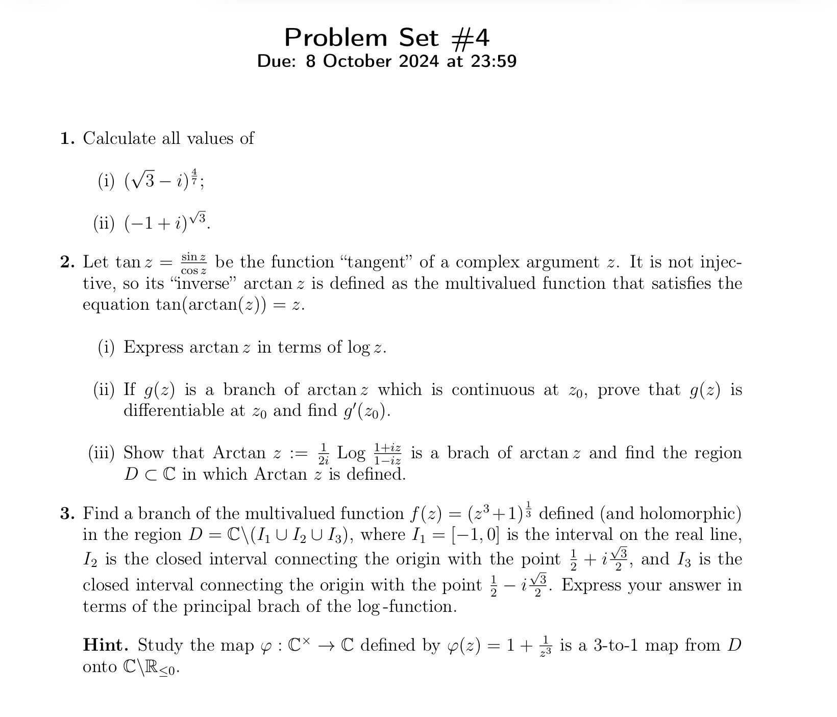 Please show full solution thank you !! Problem Set #4 Due: 8