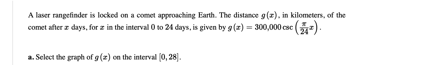 Number c. What is the minimum distance between the comet and Earth?