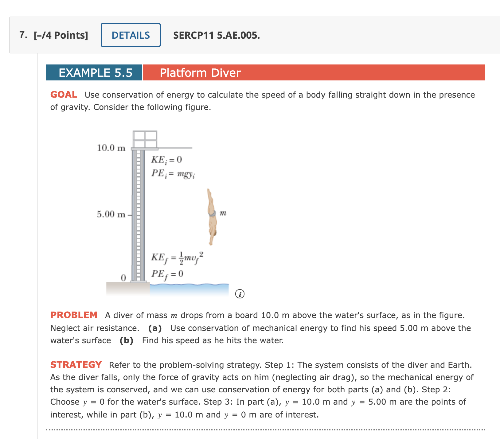 please show all steps! 7. [-14 Points] SERCP11 5.AE.005. EXAMPLE 5.5 Platform