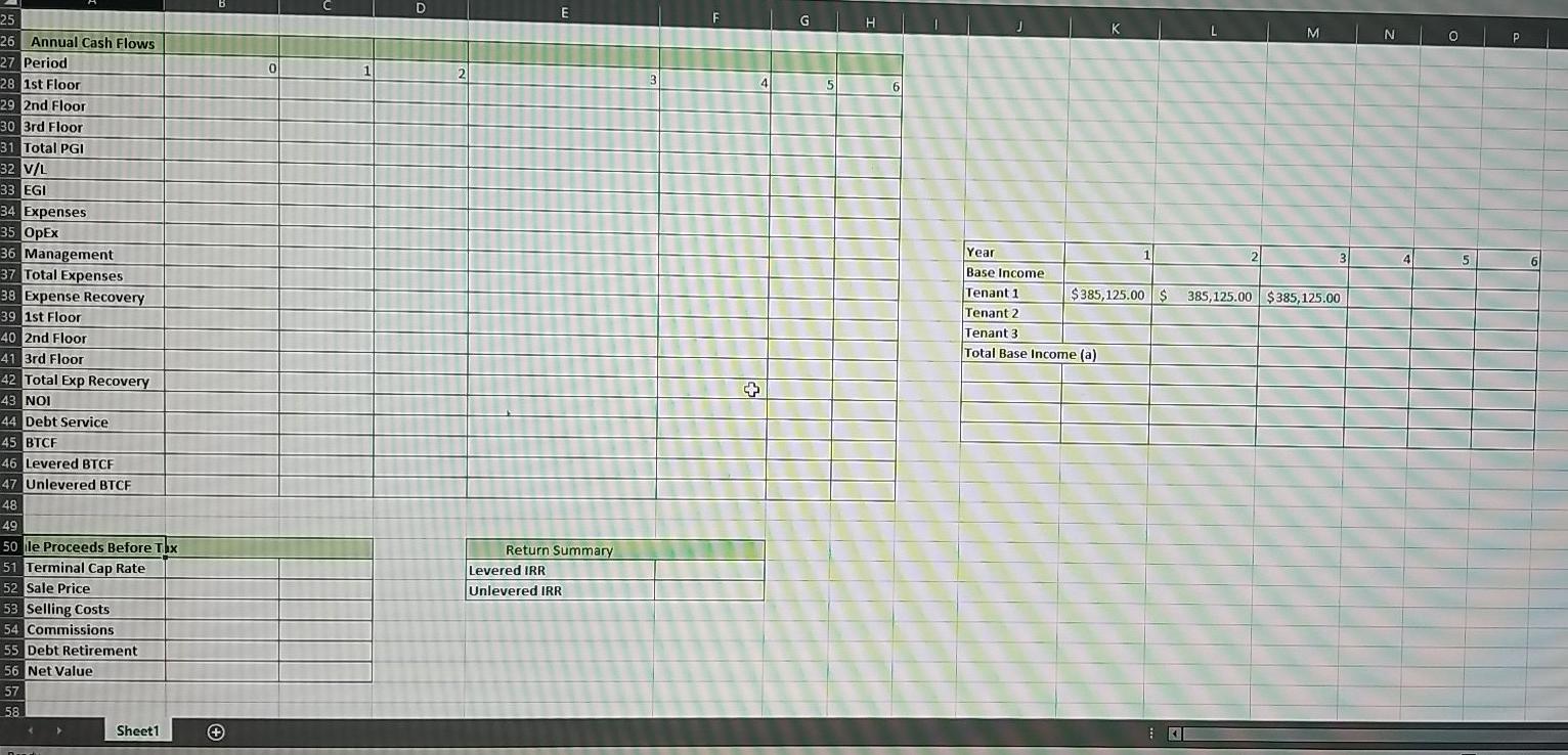 intends to hold the building for five years. The building has three