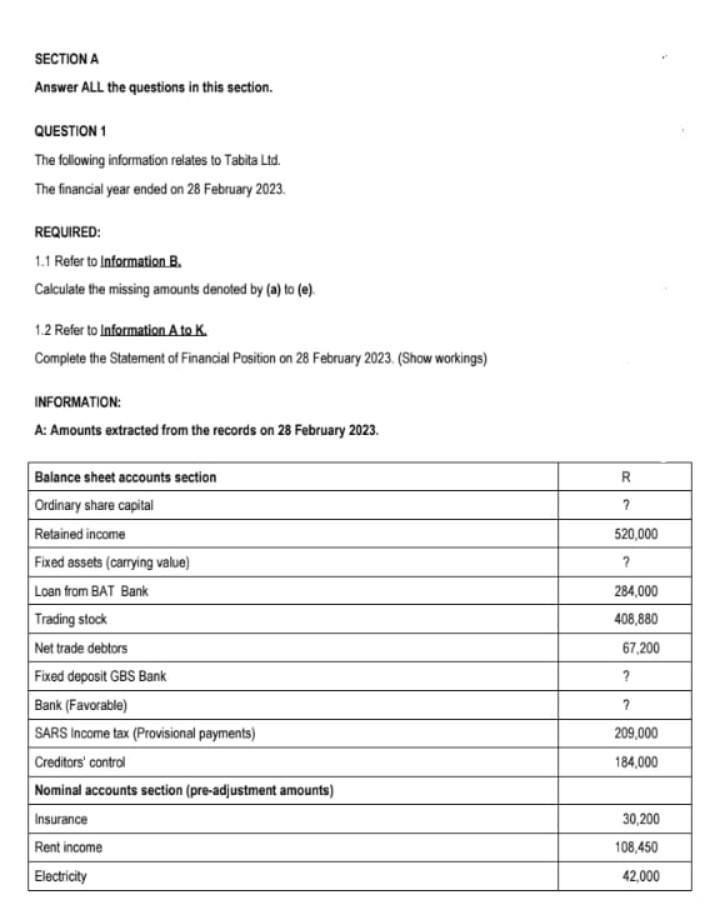  SECTION A Answer ALL the questions in this section. QUESTION 1