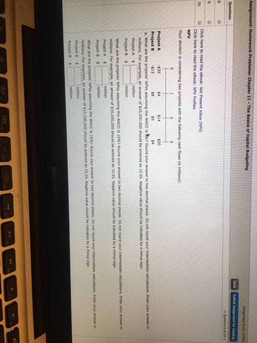  For C. Select box is Project A Project B Neither A,