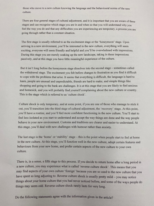 II Reading Comprehension 45% Task 1 Read the passage below and answer