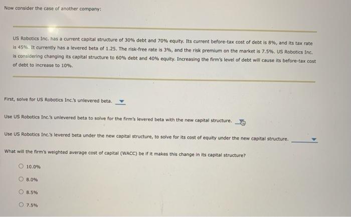 optimal capital structure Review this situation: Universal Exports Inc. is trying to