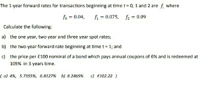  Step by step solution would be grateful for each part thanks