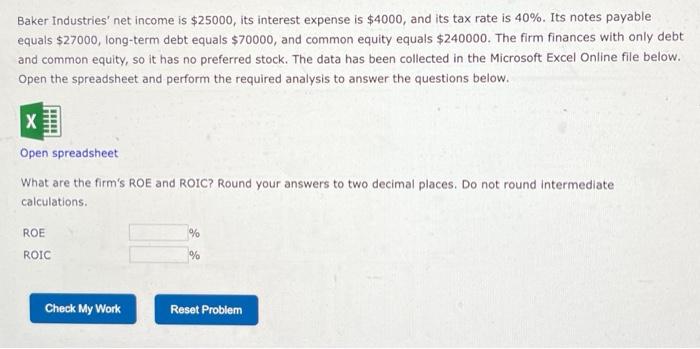  Please answer, I will thumbs you up! Baker Industries' net income