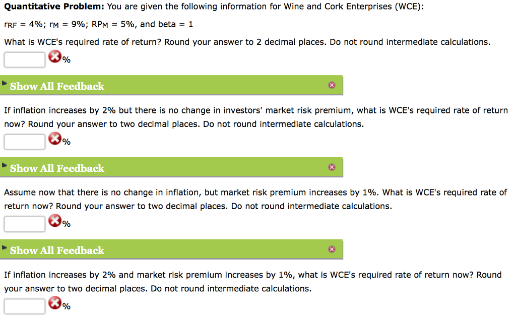 Quantitative Problem: You are given the following information for Wine and