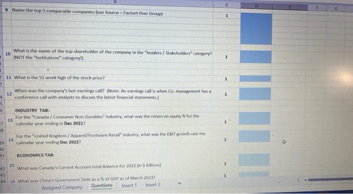 the name of this excel file to your name! 2) Questions 1