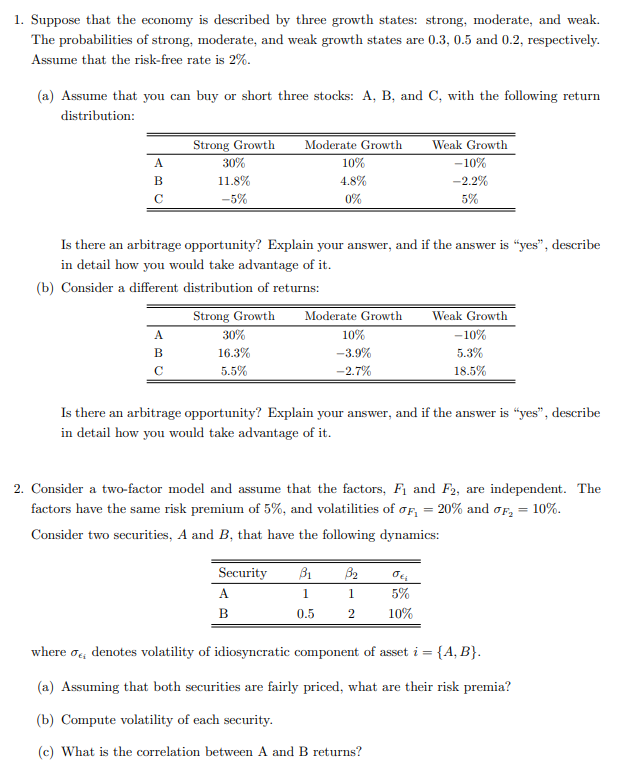 PLEASE HELP! SOLVE AND SHOW PROCESS PLEASE 1. Suppose that the economy
