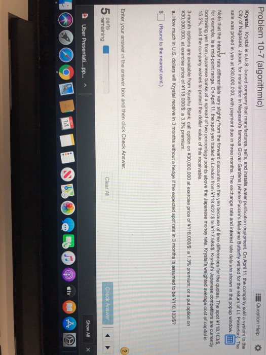 Problem 10-7 (algorithmic) Question Help Krystal. Krystal is a U.S.-based company