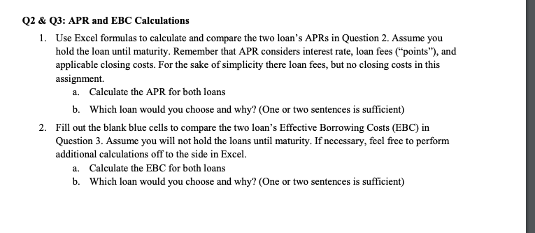  I need help ASAP please. (: Q2 & Q3: APR and