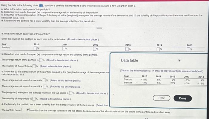 please answer questions A-D ! Uning the daba in the folowing table,