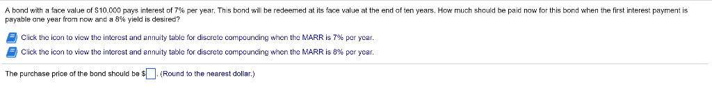 Please help with this question. The first table is for 7% the