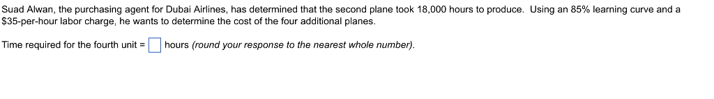 A) The time required for the sixth unit = ____ B) Cost