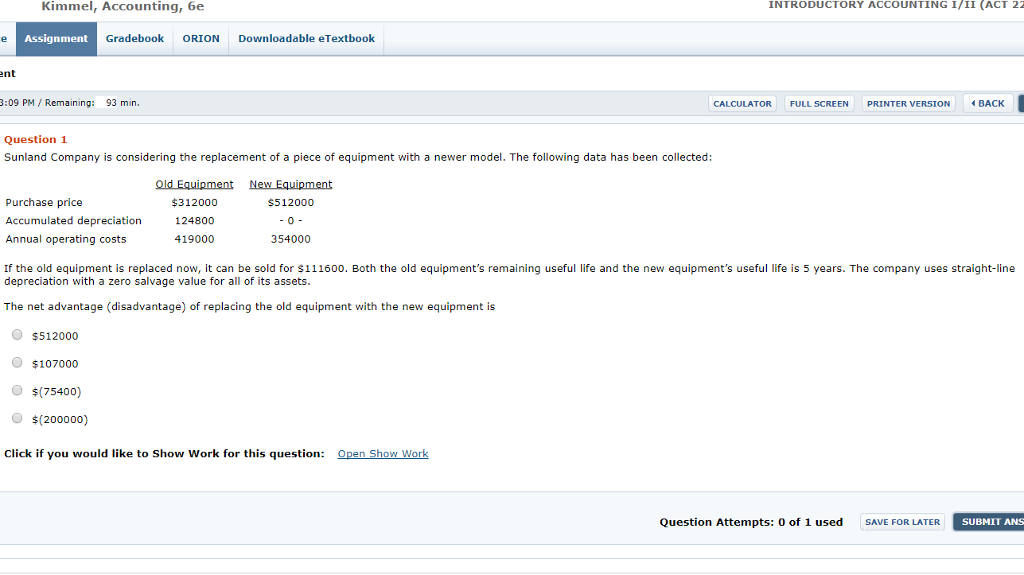 What is the correct answer? Please help Kimmel, Accounting, 6e INTRODUCTORY ACCOUNTING