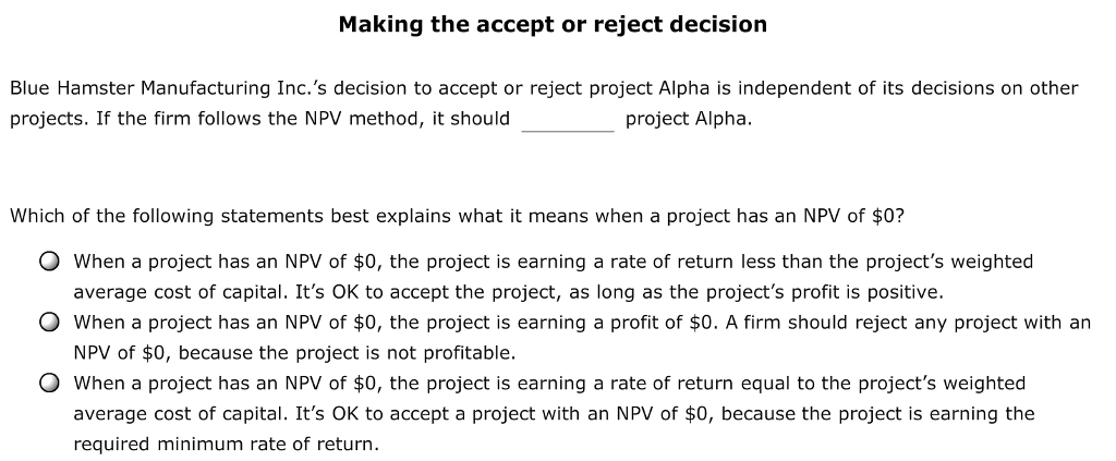 someone who can. Thank you! 1. Net present value (NPV) Aa Aa