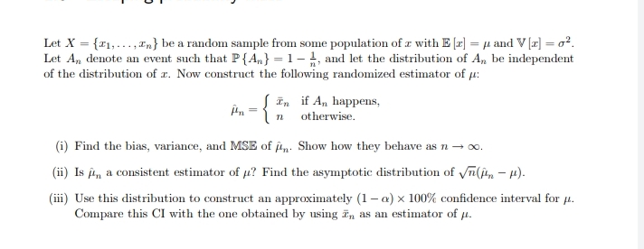 scalar random variable a with E(x] = p, V(x] = o', E[(x